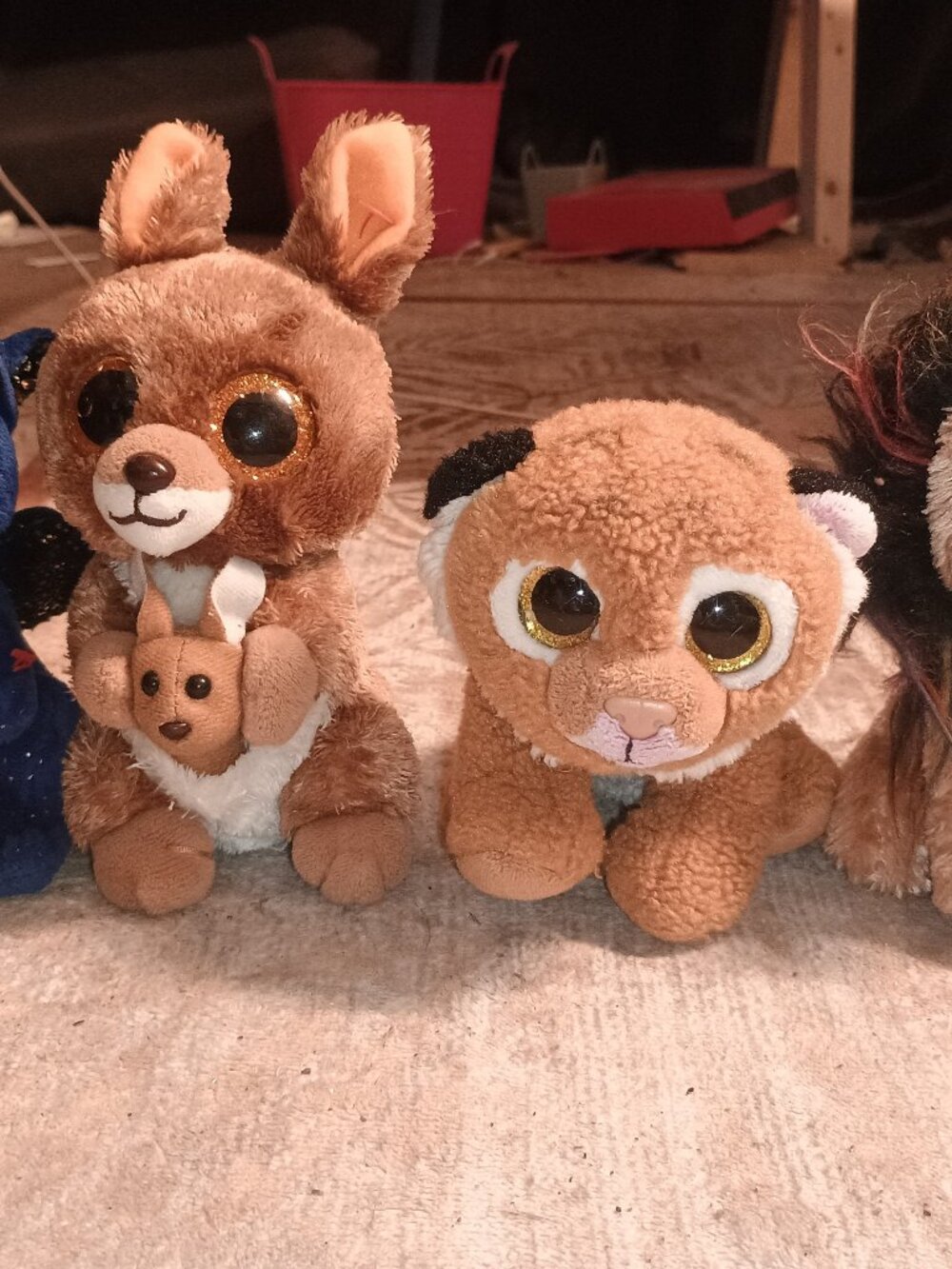 Ty Beanie Boos Plush Toy Set - Dragon, Kangaroo, Lion, Cheetah